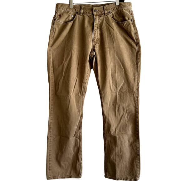 Ralph Lauren Chino Straight Pants Mid Rise Casual 100% Cotton Tan 36/32